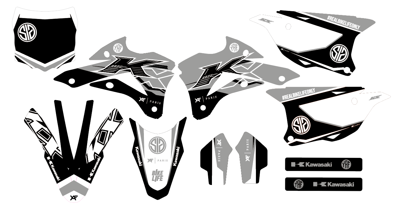 Kit Déco FOLKLOSI Kawasaki, KLX 110, KX 85, KX 125, KX 250, KX 65, KXF 250, KXF 450